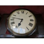 A Victorian mahogany cased dial clock 14" dial with Roman numerials and cast brass bezel, 8-day