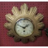 A Smith's 8 day gilt sunburst wall clock