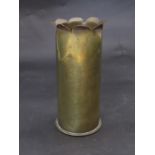 A WWI Coldstream guards design trench art shell case dated 1917