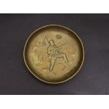 A brass pin dish of circular form,