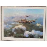 A Robert Taylor print entitled “Lancaster”, signed by Leonard Cheshire,