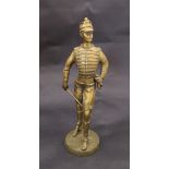 A cast brass figure of Napoleonic era soldier