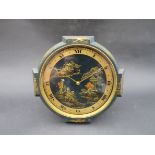 An early 20th Century chinoisserie strut clock, 7" dial by S.T.