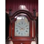 A George III mahogany arched dial longcase clock, by John Nevil, Norwich.