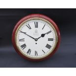 A 19th Century mahogany cased dial clock, Roman numerated 12" dial repainted with Edward VIII crest,