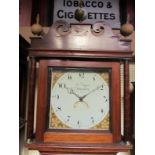 A Georgian mahogany longcase clock, by Piggin, Norwich, square 11" painted dial with date sector,