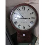 A 19th Century mahogany cased drop dial clock, Roman 16" convex dial signed Cole.