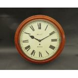 A 19th Century mahogany cased dial clock, Roman numerated  12" dial signed Hanson, Windsor,