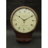 An early 19th Century mahogany cased drop dial clock, Roman 14" wooden dial signed Hedge,