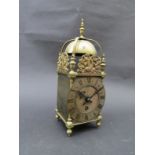 A late 19th/early 20th Century brass lantern clock