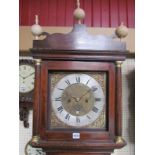 A late 18th Century oak longcase clock with square 11" dial by Page & Christian, Norwich,