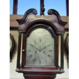 A George III flame mahogany arched dial longcase clock, by Jonathan Breakenrig, Edinburgh,