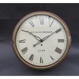 A 19th Century mahogany cased dial clock, Roman 14" dial signed D.C.