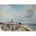 LESLIE L. MOORE (1907 - 1997): A framed and glazed watercolour, Cromer Town and Pier.