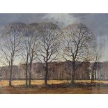 CAVENDISH MORTON (1911 - 2015):A framed and glazed watercolour depicting Suffolk fields and trees