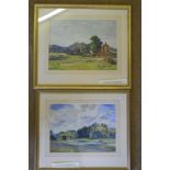 EDWARD MOSSFORTH NEATBY (1888-1949) A pair of framed and glazed watercolours "Shrubland Park near