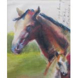 A.J. MUNNINGS (1878 - 1959) (ARR): A framed and glazed sketch in coloured chalks, mare and foal.