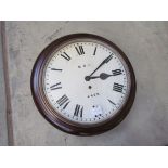 A Victorian mahogany dial clock, Roman 12" dial marked B R (E) 4465, 8 day fusee movement,