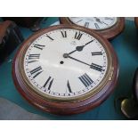 A mahogany 12" dial clock, Roman painted dial with later painted crest, 8 day fusee movement,