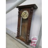 A Vienna style wall clock with Gustav Becker movement for restoration, weights,