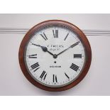 A Victorian mahogany dial clock, Roman 12" dial signed E.