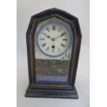 A circa 1900 Union Clock Company mantel clock with japanned case