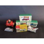 Dinky Toys 434 Bedford Crash truck, three boxed Corgi BP collectors trucks,