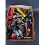 A tray of played with diecasts including Matchbox and Hot Wheels