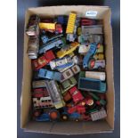 A tray of played with Lesney diecasts including Fordson tractor,