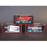 Three boxed Scalextric cars; C411 Lamborghini,