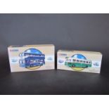 Boxed Corgi Classics Leyland Atlantean double decker bus and Weymann single decker bus