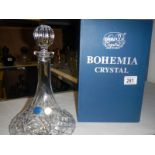 A Bohemia Crystal ships decanter