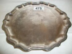 A Silver footed-tray featuring Prince of Wales feathers, H.M. 'R&B' (Roberts & Belk), Sheffield,