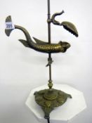 A early Victorian oil spirit lamp of a f