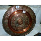A mid 19th C copper plate heavily emboss