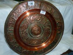 A mid 19th C copper plate heavily emboss