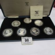 A silver proof coin set for Queen Mother