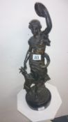 A bronze figurine Lady with Goat