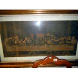 A Framed and glazed 'The Last Supper' print on linen - a/f (approx. size including frame 43 1/2 x 26