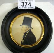 A Miniature of Gentleman with top hat