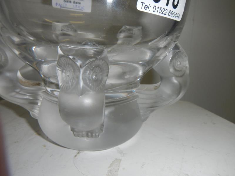 A Lalique Crystal Owl Bowl - Image 2 of 6