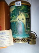An Original boxed Econolite 765 old-mill Motcon lamp with label and instructions (approx. height 11"