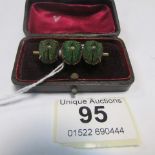 An Art Deco brooch with 3 dung beetles