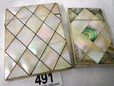 Two Mother of Pearl card cases (smaller