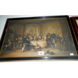 Framed and glazed 19th-century print 'The Hunting Breakfast' (approx. size including frame 24 3/4