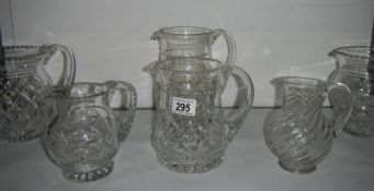 6 crystal glass jugs