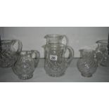 6 crystal glass jugs
