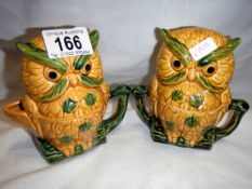 A condiment set featuring pottery owls