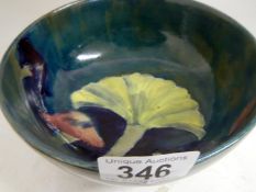 A Moorcroft 'Claremont' bowl on green/blue ground 6" dia circa 1916 - wonderful example with 6