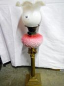 A Victorian Corinthian Column oil lamp w